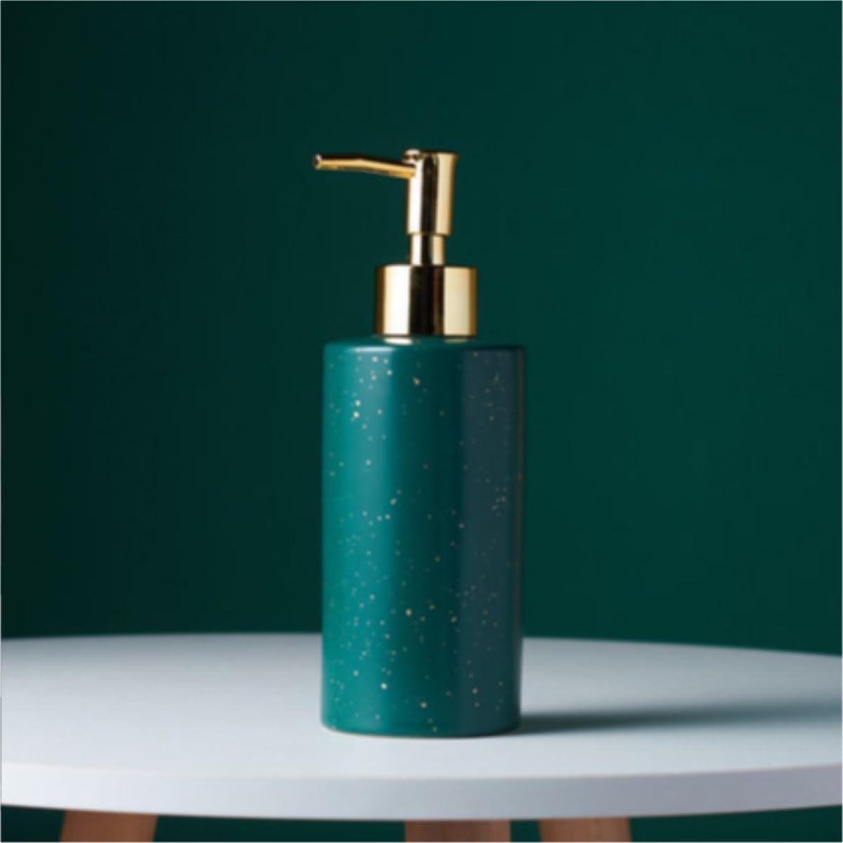 Seifenspender Spülmittelspender Lotion-Seifenspender Aus Keramik Mit Pumpe, Moderne Dekorative Flüssigkeitsflasche Leere Pumpflasche(Green-Round)