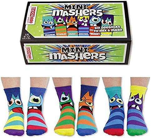 United Oddsocks Mini Mashers - 6 Oddsocks for Kids UK 9 - 12 EU 27 -30.5