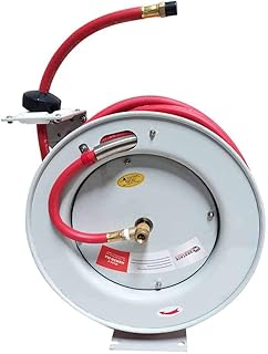 Interstate Pneumatics HSR80-66 Professional Grade Retractable Hose Reel with 3/8 Inch x 50 feet Rubber Hose