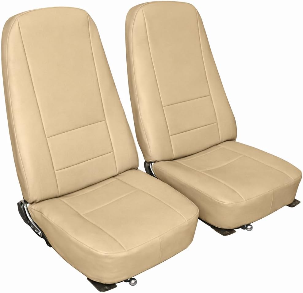 Iggee for Chevy Corvette C3 1970~1978 Artificial Leather Custom Made Original fit seat Covers (Beige)