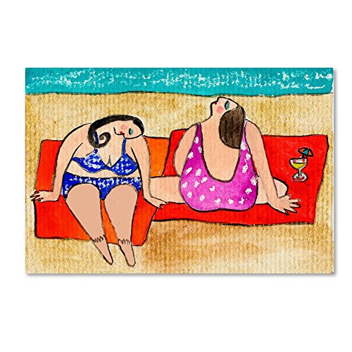 Trademark Fine Art Wyanne 'Big Divas Lounging on The Beach' Canvas