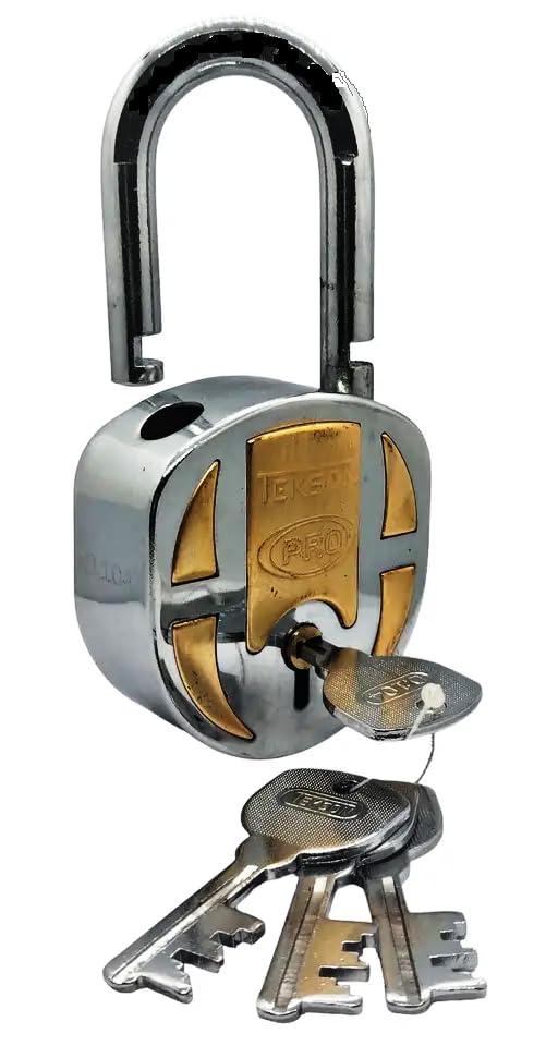 Heavy Teksson Pro Double Locking 8 Levers Big Size 67mm Heavy Padlock with 4 Smart Keys