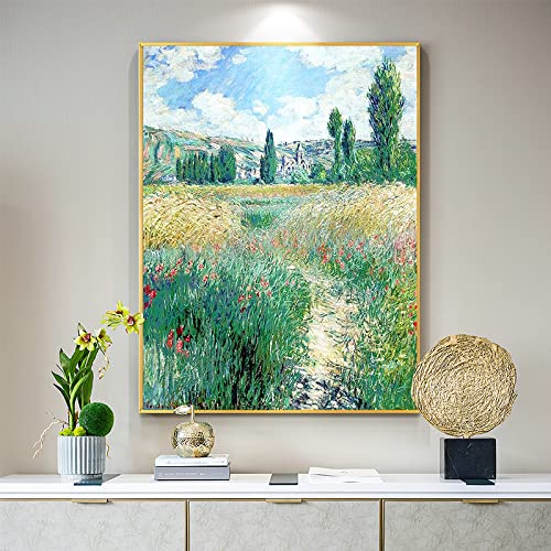 Grande décoration murale abstraite peinture à l'huile Monet toile salon sans cadre