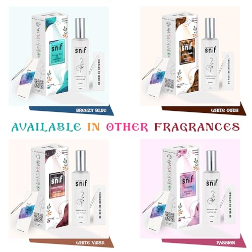 Image of Spray Car Perfumes with Essential Oils Fragrance in Glass bottle with 2 Hanging Tags | Car Air Fresheners 50ml (Passion)