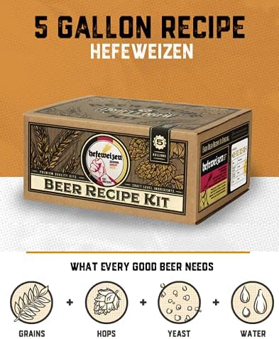 Craft a Brew - Beer Recipe Kit - Hefeweizen - Home Brewing Ingredient Refill - Beer Making Supplies - Includes Hops, Yeast, Malts, Extracts - 5 Gallons