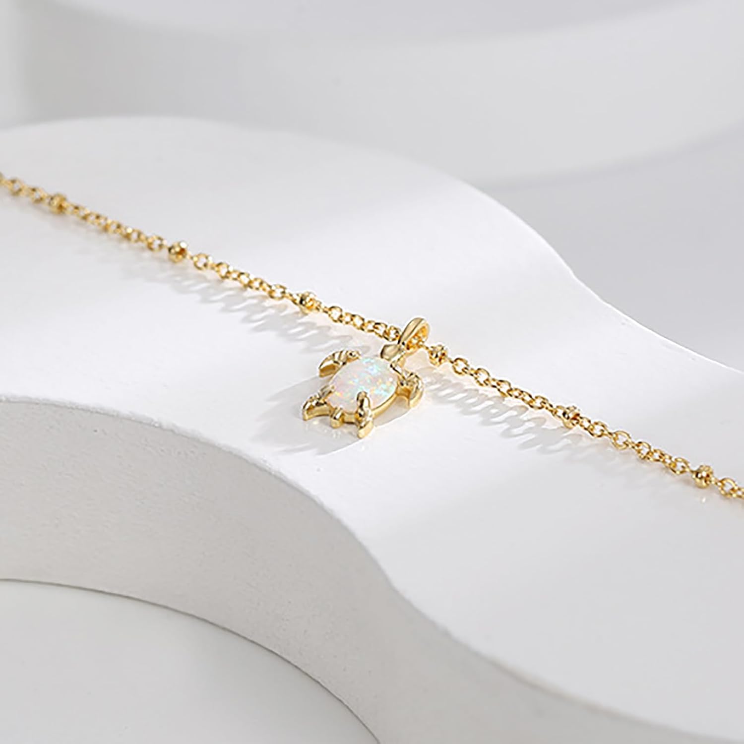 Lit Wall Gold Anklets for Women 18K Gold Plated Adjustable Summer Simple Foot Jewelry Ankle Bracelet for Women - Image 5