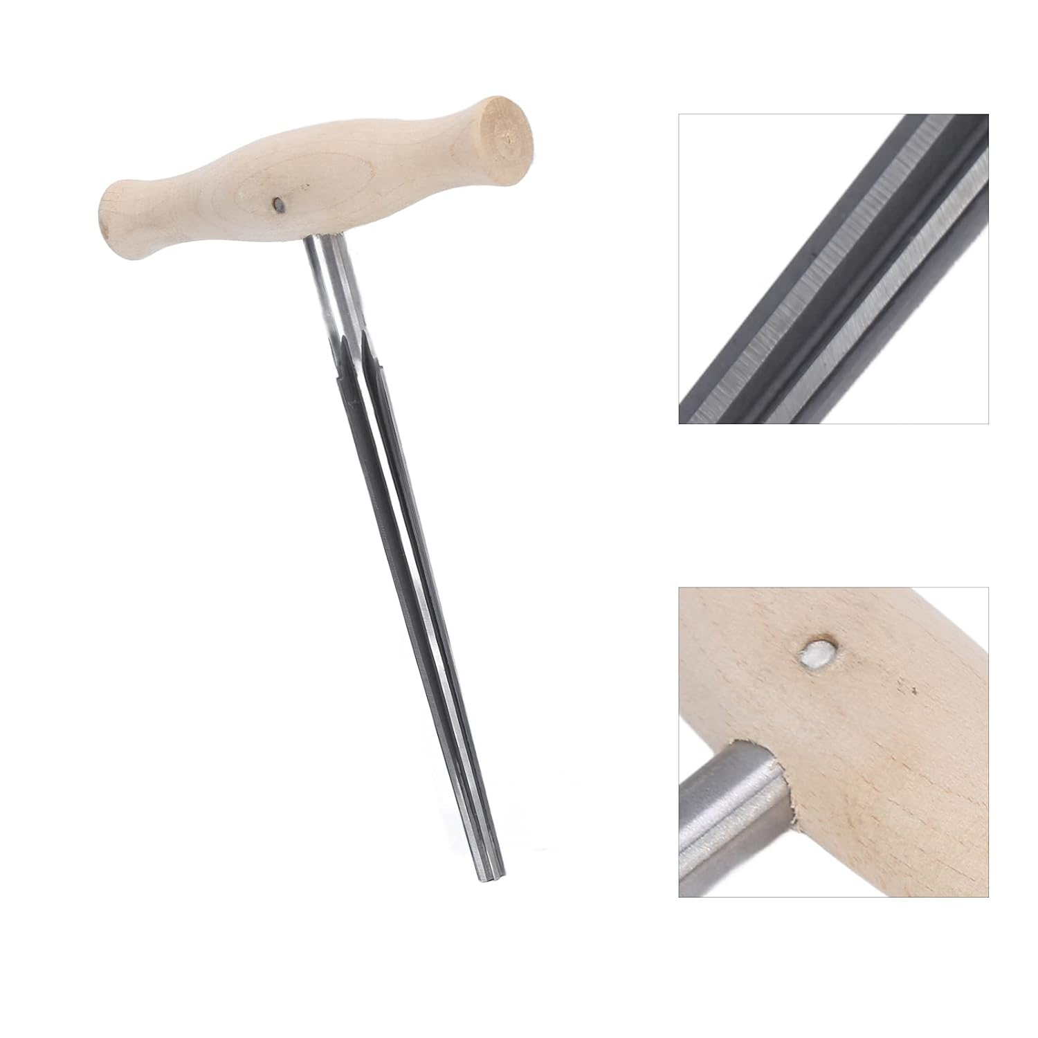 Violin Peg Hole Reamer for Violin Cello Guitar with Stainless Steel Shaft and Ergonomic Wooden Handle (Luthier Tool)