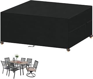 VANSHEIM Waterproof Outdoor Table Cover Cover Garden Furniture Outdoor Table Cover UV Protection 420D Oxford Fabric Garden Furniture Cover 150x100x75cm