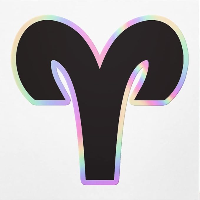 Holographic Decal Stickers of Odiac Signs Aries Icon Symbol Premium Waterproof Vinyl Decal Stickers for Laptop Phone Accessory Helmet Car Window Mug Tuber Cup Door Wall Decoration ANDVER301778bHO
