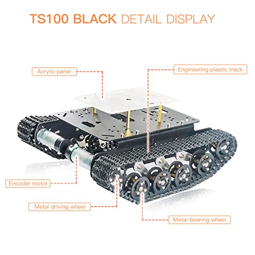 Image of Swaytail Professional Shock-Absorbing Smart Metal Robot Tank Car Chassis Kit For Arduino /Raspberry, Tracked Suspension Absorption Vehicle, Remote Control Track Crawler Damping Vibration Caterpillar