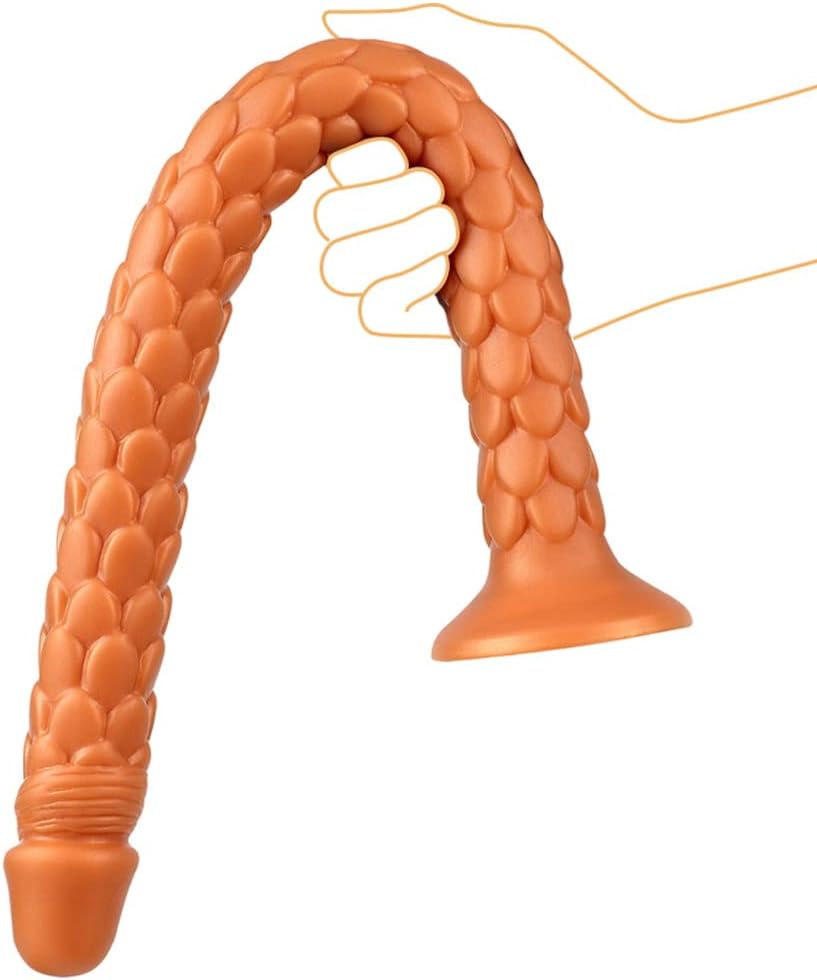 Ultra Long Anal Plug, Liquid Silicone Butt Plug with Strong Suction Cup Prostate Massage Dildo Dilator for Men Women Couples