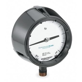 Process Pressure Gauge, 0 to 160 PSI, 4 1/2 in DIAL, 1/2 in NPT, Bottom Location