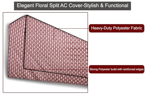 Image of The Furnishing Tree 1 Ton Split AC Cover for Indoor and Outdoor Units Basketweave Pattern Multicolor