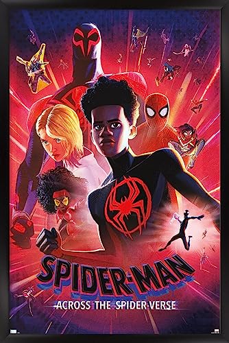 Trends International Marvel Spider-Man: Across The Spider-Verse - Static One Sheet Wall Poster, 34L x 22.4W, Black Framed Version