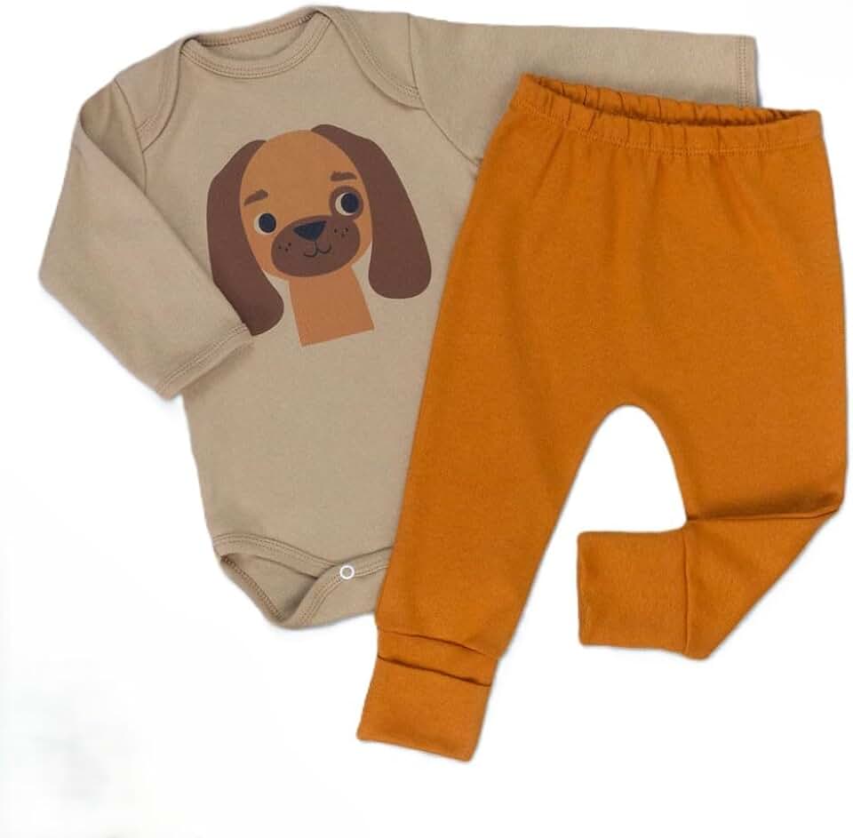 Conjunto Bebê Body Manga Longa + Calça com Pé Reversível – Bichinhos Carinhosos - Loja Era Uma Vez