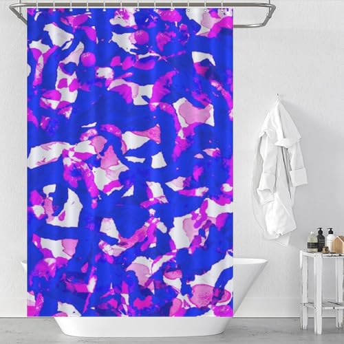 Rideau de douche anti-moisissure polyester bleu imperméable - 4