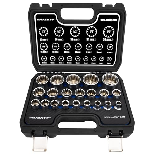 Jeu de clés à douille à denture multiple Douilles 1/2