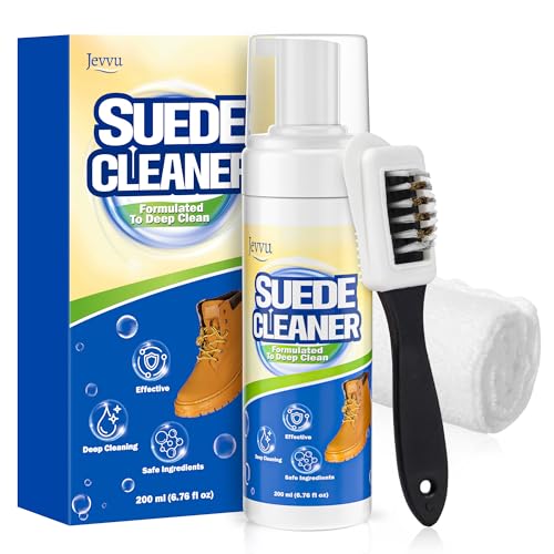 Jevvu Jevvu Suede Shoe Cleaner, Suede Cleaning Kit with Brush & Towel for Suede, Nubuck, Leather, Boots, Trainer
