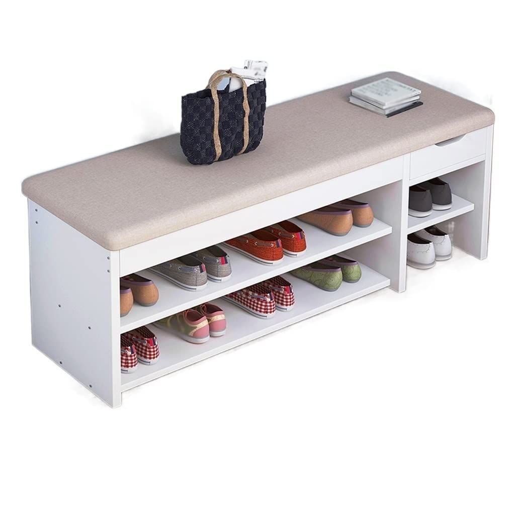 Banc à chaussures 3 niveaux et étagère de rangement pour entrée et couloir