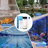 Zorplex 100 Pasków Testowych 9 w 1 do Akwarium, Zestaw do Testowania Wody na pH, Twardość, Azotany, Azotyny, Chlor, Węglany, Żelazo, Miedź i Całkowitą Zasadowość, Akcesoria do Akwariów i Stawów