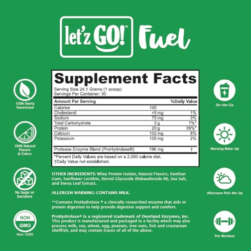Image of Let'z Go Mixed Berry 30-Day Smoothie Kit | Clean Energy Drink Mix (30 Pack) + Whey Isolate Protein (30 Servings) with Shaker Cup | Natural Caffeine, Vitamins C+D, Electrolytes | Sugar-Free