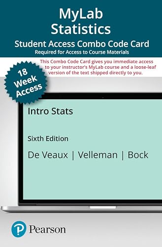 Intro Stats -- MyLab Statistics with Pearson eText + Print Combo Access Code