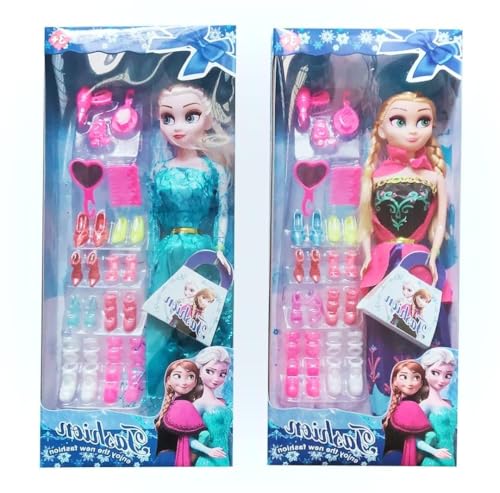 KAJAL UTENSILS Combo Beautiful Doll Toy Set with Movable Joints and Other Ornaments & Fashionable Dresses for Girls Baby Kids Dream House (ELSA Doll (Pack of 2)) (B0D2WF1GMR) Amazon Price History, Amazon Price Tracker