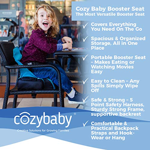 3 in 1 - Cozy Travel Booster Seat / Backpack / Diaper Bag for Your Toddler/Baby. Perfect for Home or Travel. Great Baby Shower Gift (Red/Gray) - Thumbnail 3