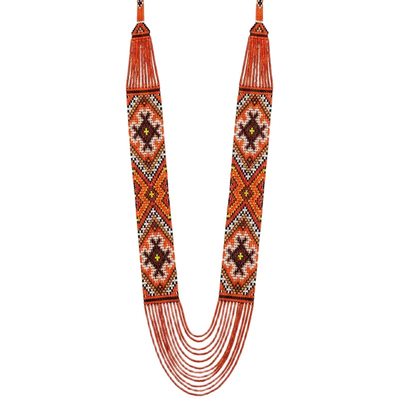 Collier tribal ukrainien en perles fait main, le raffinement artisanal de ce bijou traditionnel gerdan