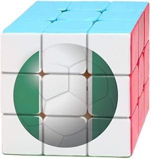 Nigeria National Flag Soccer Football Magic Cube Puzzle 3x3 Toy Game Play