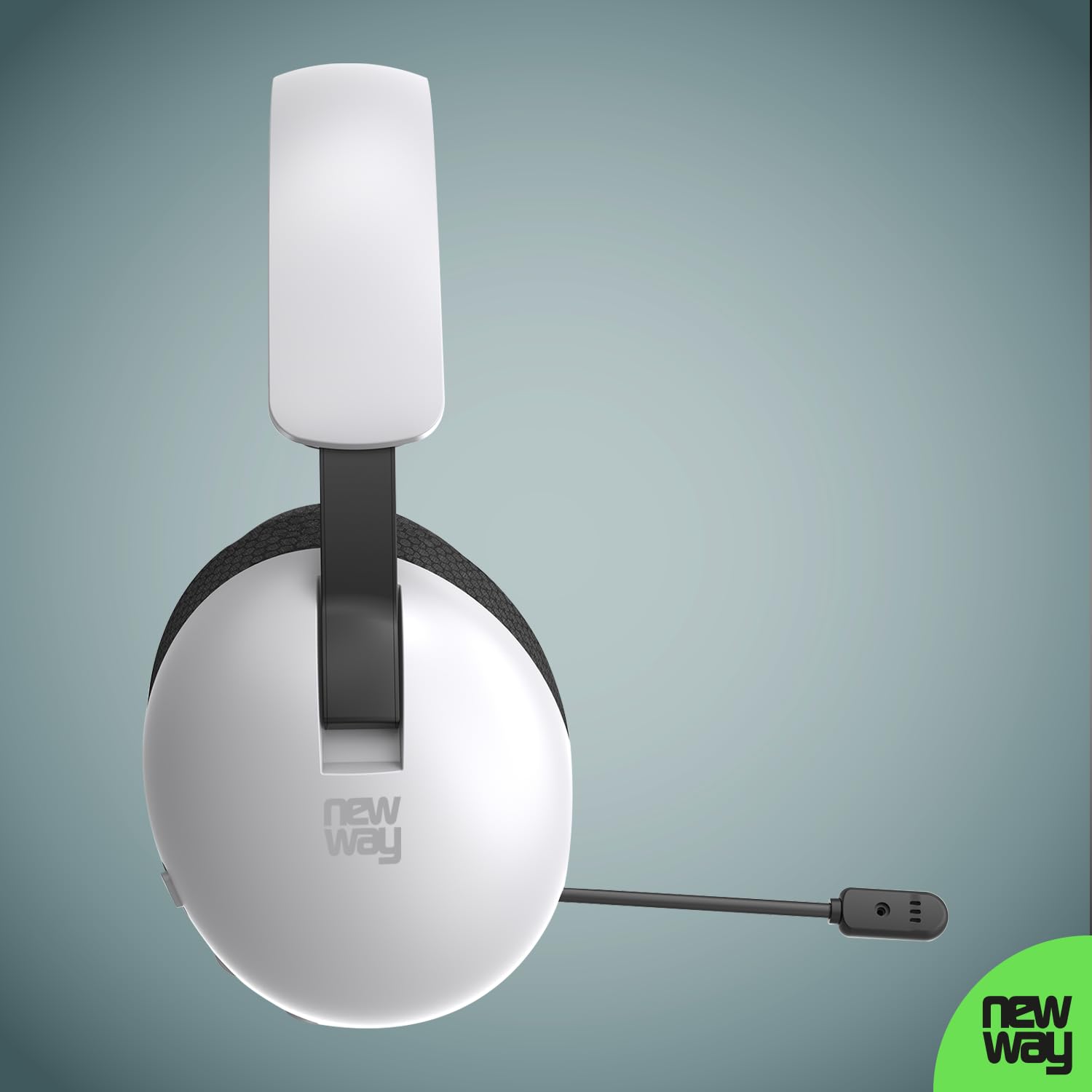 NEWWAY NH251 - Cuffie audio senza fili, microfono retrattile, tripla modalità WiFi 2,4 GHz/BT, ricevitore USB/USB-C, per PC, laptop, smartphone, console e Mac (bianco)