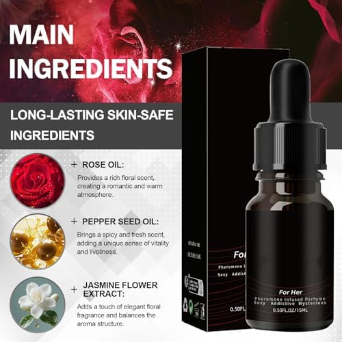Original Pheromones Perfume for Women, Long-Lasting Women's Fragrances with Jasmine and Rose, Sweet & Spicy Aroma, Enhance Charm & Confidence, Vegan Cruelty-Free Travel Perfume Cologne - 2
