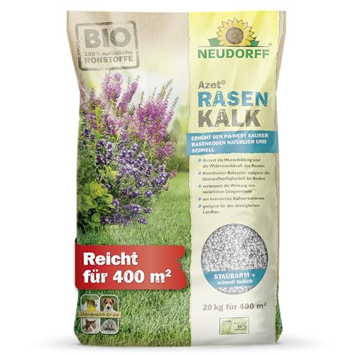 Preisvergleich Produktbild Neudorff Azet RasenKalk Bio Rasenkalk erhöht den pH-Wert saurer Rasenböden schnell für einen kräftigen, grünen Rasen und beugt Moos vor, 20 kg für 400 m²