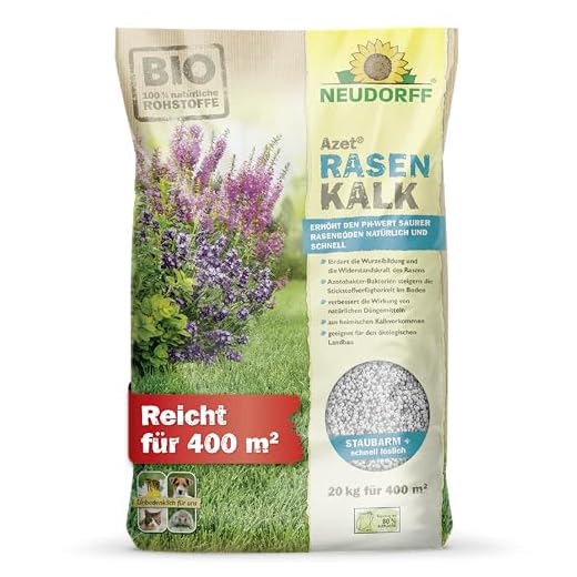 Neudorff Azet RasenKalk – Bio Rasenkalk erhöht den pH-Wert saurer Rasenböden schnell für einen kräftigen, grünen Rasen und beugt Moos vor, 20 kg für 400 m²