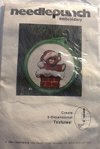 Needlepunch Embroidery Kit Chimney 3 D & Textured W/Green Frame