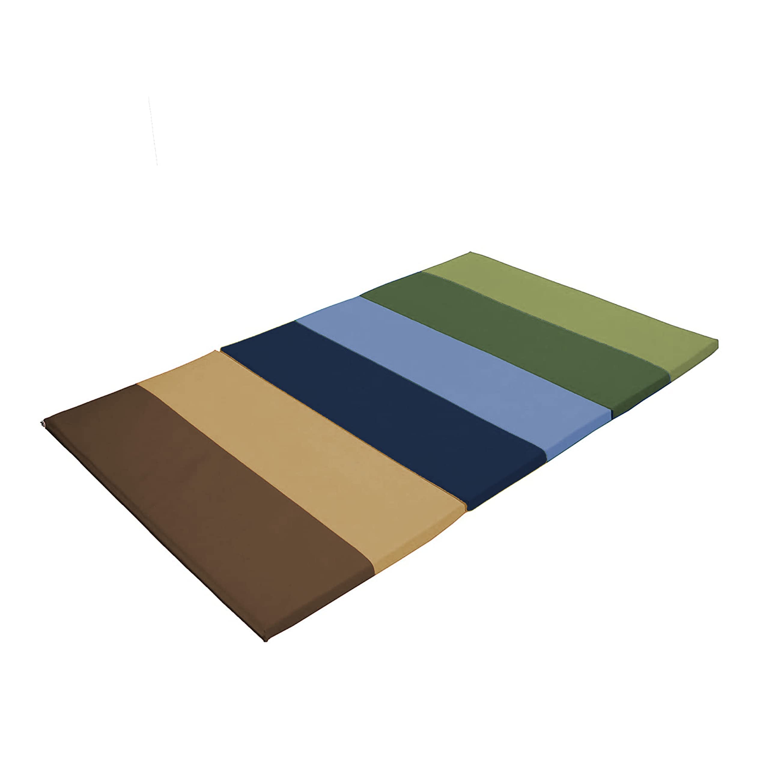 FDP SoftScape Space Saver Foldable Children's Play Mat - Soft, Sturdy 1.5 inch Thick Foam, 3-Fold Floor Mat; Indoor Active Play, Tummy Time, Stretching for Kids - Earthtone, 13231-ET