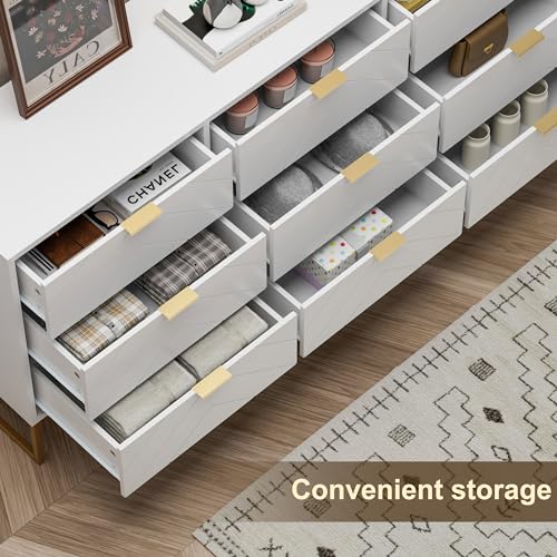 Scurrty Modern Furniture set for Bedroom,One 9 Drawer Chest Storage with two 3 drawers set for bedroom, Modern Bedroom Furniture Set, 3 Storage combo for bedroom(White)