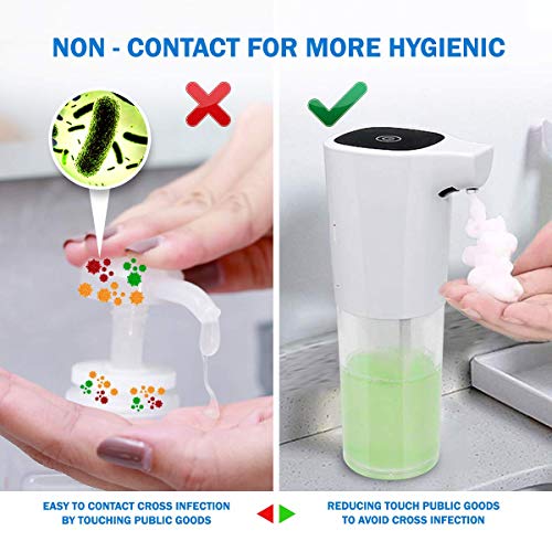 Touchless Foaming Soap Dispenser, Automatic Infrared Motion Sensor Refillable Hand Free Foam Soap Container For Bathroom, Kitchen, Office Countertop 275Ml/9.3Oz Battery Operated, Waterproof #TOP2