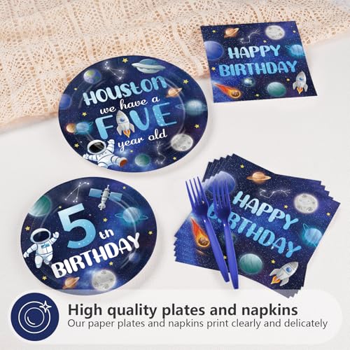 Greencian 96Pcs Space 5th Birthday Party Decorations, Serves 24 by Greencian - Used condition - Image 3