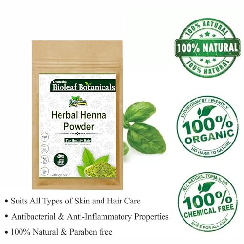 Image of Drontika Bioleaf Botanicals Mehandi /Henna Powder | With Amla, Shikakai & Brahmi Powder | For Extra Conditioning | Control Hair Fall & Repairs Damaged Hair 200g