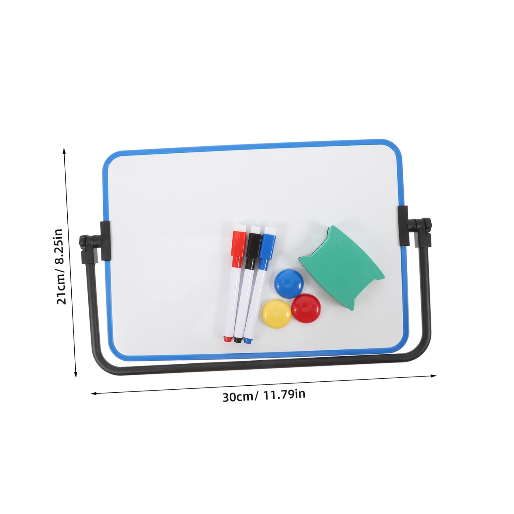 Doppelseitiges Tragbares Whiteboard mit Trocken Abwischbarer Schreibtafel Magnetisch Blauer Büro-memo-planer für Notizen und Nachrichten Am Arbeitsplatz