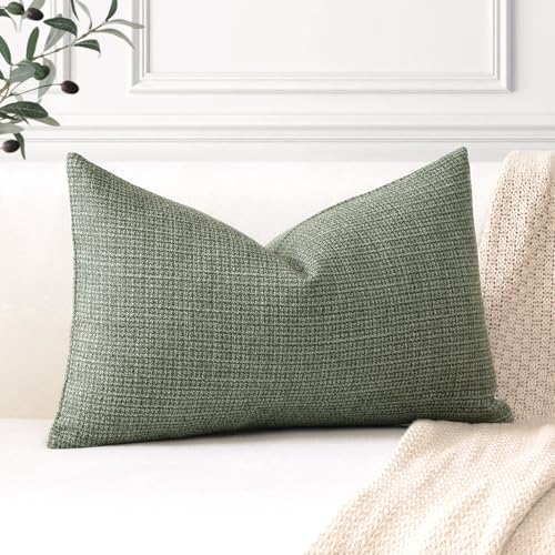 Miniatura 5 de Artscope Juego De 1 Fundas De Cojines Decorativas Cuadradas De Lino 30 X 50 Cm Para Decoración Del Hogar Sofá Dormitorio Coche 12x20 Gris Verde