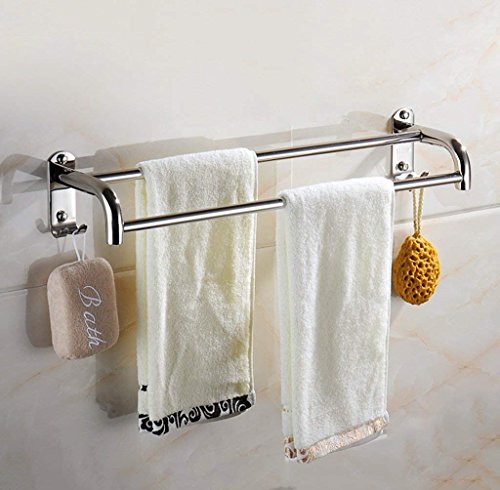 Toallero doble de acero inoxidable para baño barra de pared premium de 70cm 4