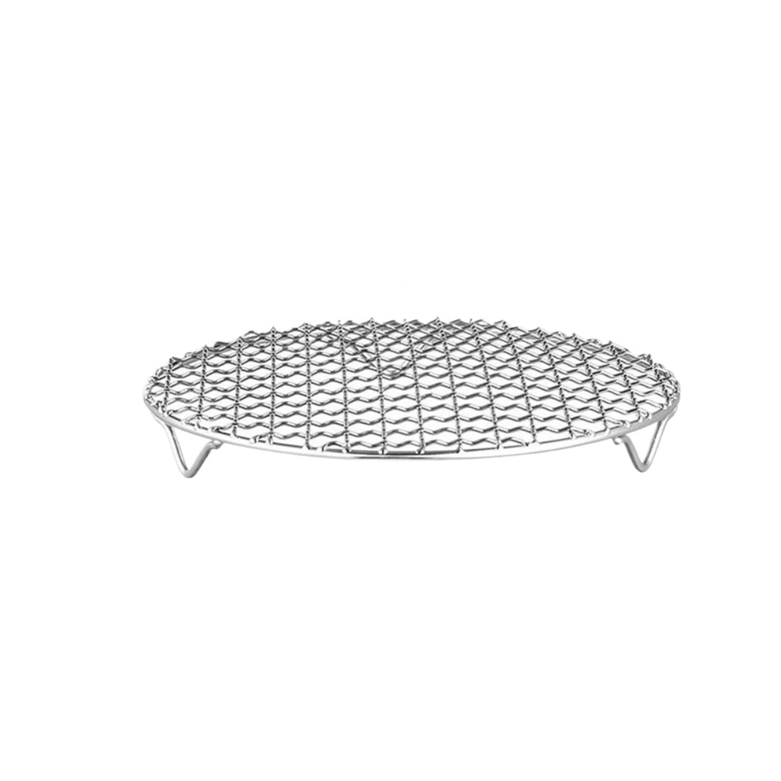 Parrilla de acero inoxidable de 26cm con soporte elevado para cocina en horno
