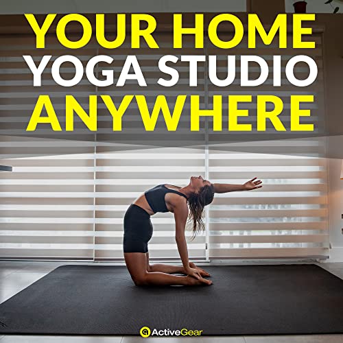Activegear Large Yoga Mat 6 X 6 Ft - 8Mm Extra Thick, Durable, Comfortable, Non-Slip & Odorless Premium Square Yoga And Pilates Mat For Home Gym - Black #TOP1