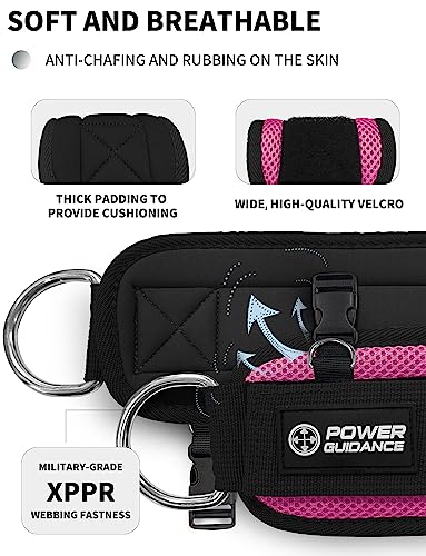 Power Guidance Ankle Strap For Cable Machine Professional Kickback Ankle Strap For Glute Workouts, Leg Extensions - Adjustable Strap With D-Rings #TOP2