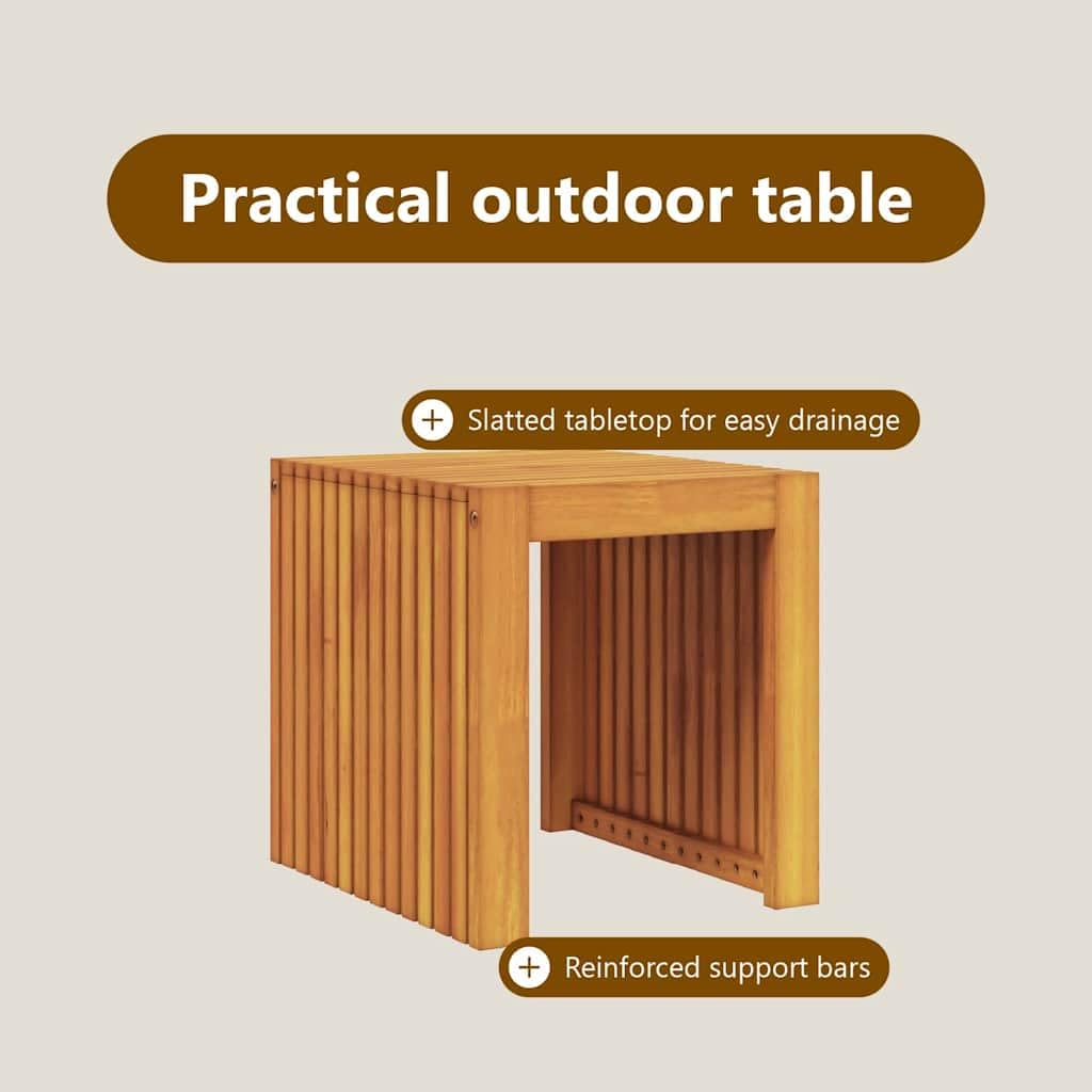 vidaXL Tavolo laterale Olio Naturale 43 x 36 x 40 cm | Costruzione robusta per un uso duraturo, Legno massello di teak di alta qualità per resistere bene,