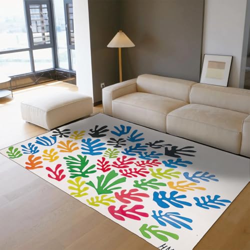 Alfombra Abstracta Moderna 180x240 Alfombra geométrica Hoja Alfombra Minimalista Bohemia Alfombra Suave Antideslizante Lavable Dormitorio salón Cocina habitación bebé Sala Juegos decoración hogar