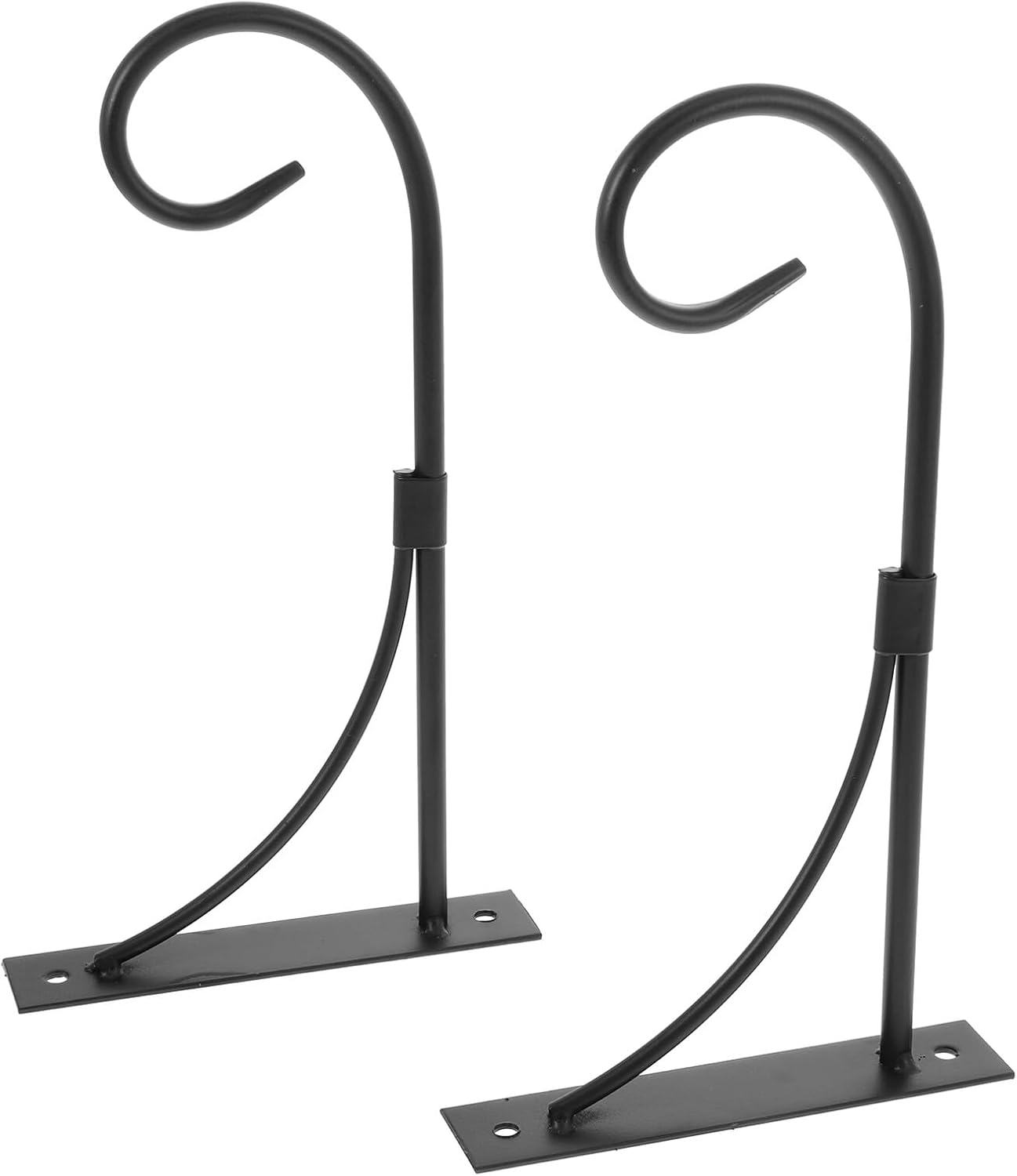 Uonlytech Wall Hanging Planter Bracket 2pcs Black Metal Plant Hooks for Indoor Outdoor Garden Flower Basket Rack Balcony Hanging Plant Holder