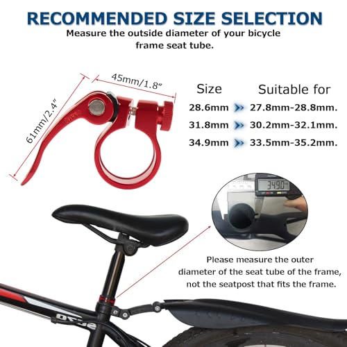 image for PSLER Bike Seat Post Clamp - Bicycle Quick Release Seatpost Collar for